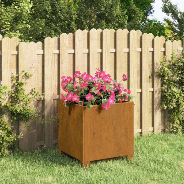 Jardinieră cu picioare - ruginiu - 32x30x33 cm - oțel corten