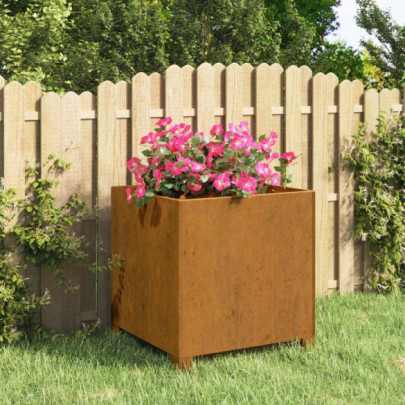 Jardinieră cu picioare - ruginiu - 42x40x43 cm - oțel corten