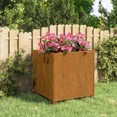 Jardinieră cu picioare - ruginiu - 49x47x50 cm - oțel corten