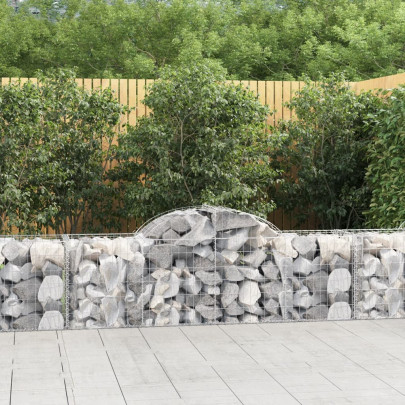 Coșuri gabion arcuite 18 buc - 200x50x60/80 cm - fier galvanizat