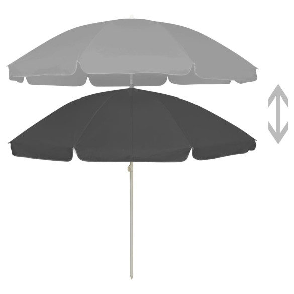 Umbrelă de plajă - antracit - 240 cm