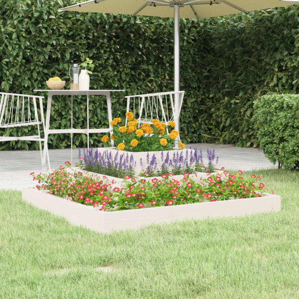 Jardinieră - alb - 80x80x27 cm - lemn masiv de pin