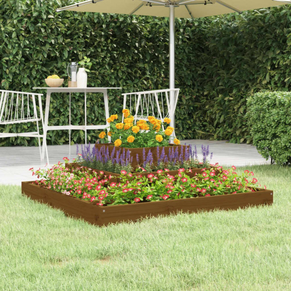 Jardinieră - maro miere - 80x80x27 cm - lemn masiv de pin