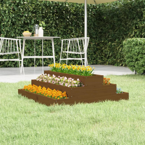 Jardinieră - maro miere - 80x80x27 cm - lemn masiv de pin