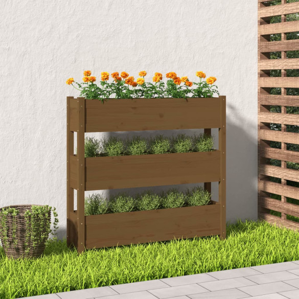 Jardinieră - maro miere - 112x25x104,5 cm - lemn masiv de pin