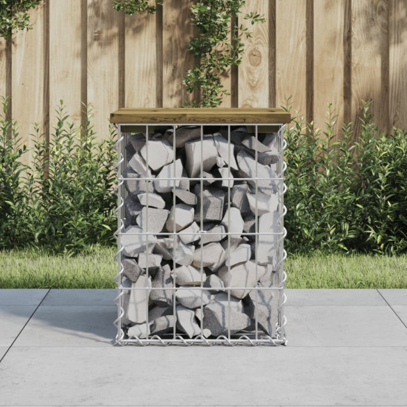 Bancă grădină - design gabion - 33x31x42 cm - lemn pin impregnat