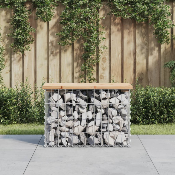 Bancă de grădină - design gabion - 63x31,5x42 cm - lemn masiv pin