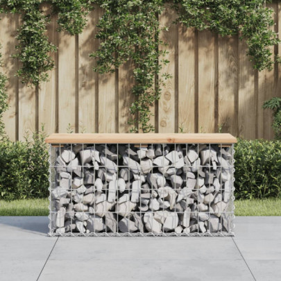 Bancă de grădină - design gabion - 83x31,5x42 cm - lemn masiv pin