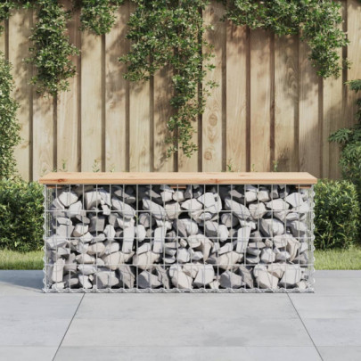 Bancă de grădină - design gabion - 103x31,5x42 cm - lemn masiv pin