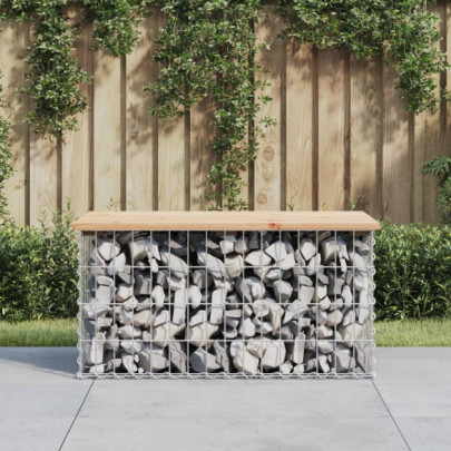 Bancă de grădină - design gabion - 83x44x42 cm - lemn masiv de pin