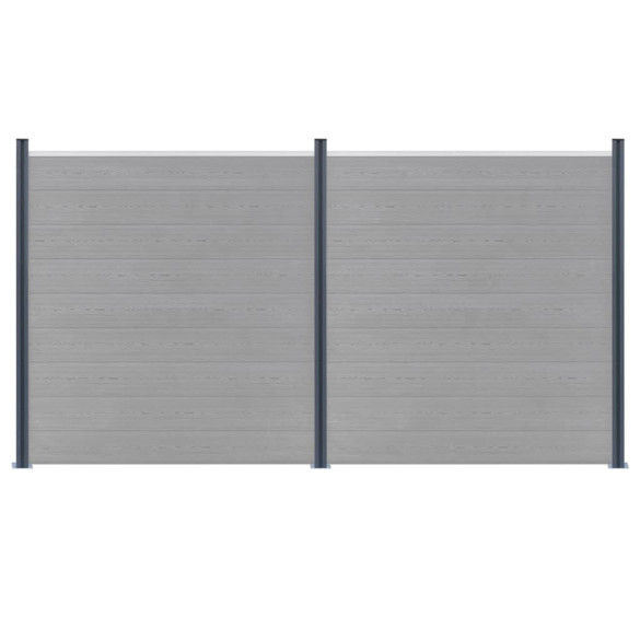 Stâlpi de gard - 3 buc. - gri închis - 185 cm - aluminiu