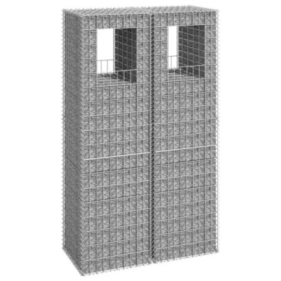 Stâlpi tip coș gabion - 2 buc. - 50x50x180 cm - fier