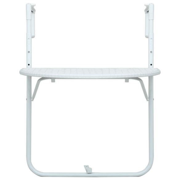 Masă balcon suspendată alb 60x64x83,5 cm plastic aspect ratan