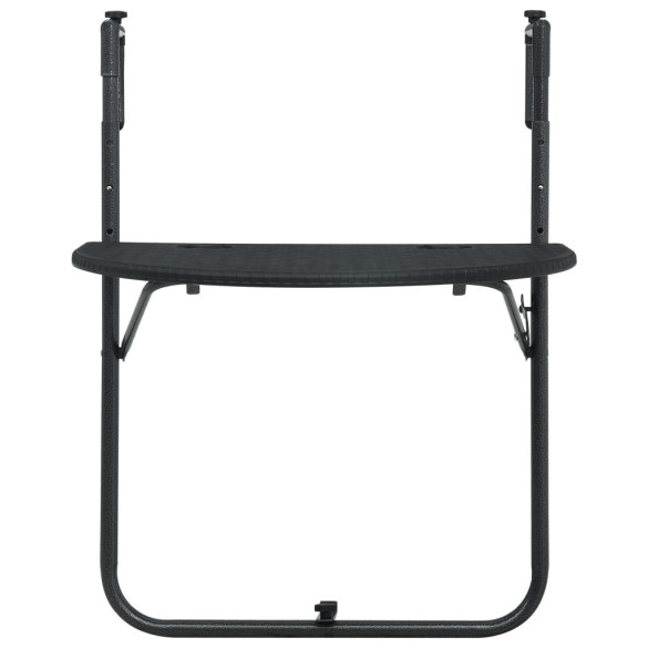 Masă balcon suspendată negru 60x64x83,5 cm plastic aspect ratan