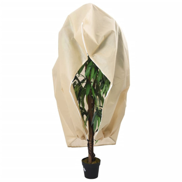 Protecție de fleece plante cu fermoar 2 buc 70 g/m² 1,55x1,55 m