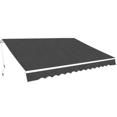 Copertină pliabilă cu acționare manuală - 450 cm - antracit