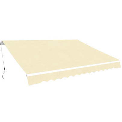 Copertină pliabilă cu acționare manuală - 400 cm - crem