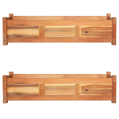 Straturi înălțate de grădină - 2 buc - 100x30x25 cm - lemn acacia