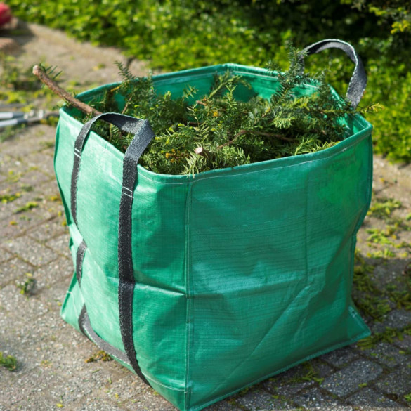 Sac de deșeuri pentru grădină - verde - 252 L - pătrat - 6072405