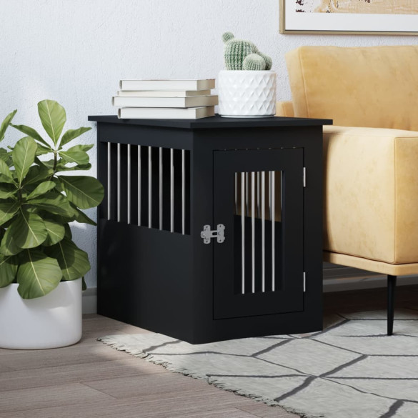 Mobilier tip ladă pentru câini negru 45x62x59 cm lemn prelucrat