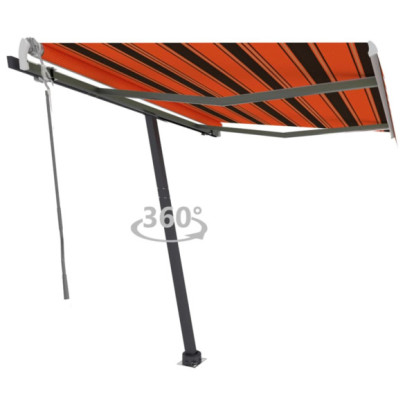 Copertină autonomă retractabilă manual - oranj&maro - 350x250 cm