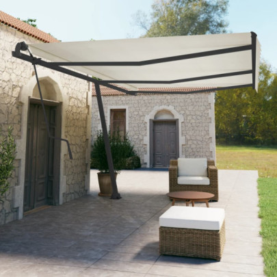 Set stâlp pentru copertină - antracit - 600x245 cm - fier