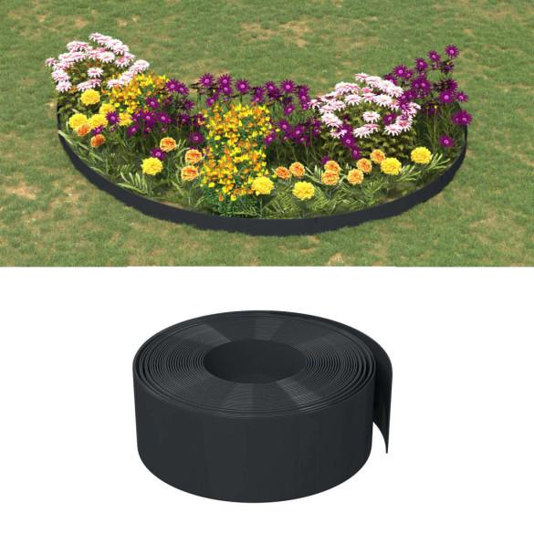 Bordură de grădină - negru - 10 m 20 cm - polietilenă