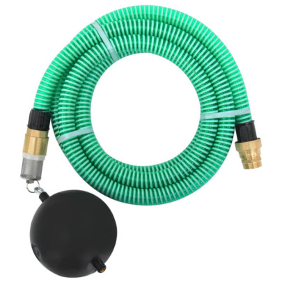 Furtun de aspirație cu racorduri din alamă - verde 1,1" 4 m - PVC