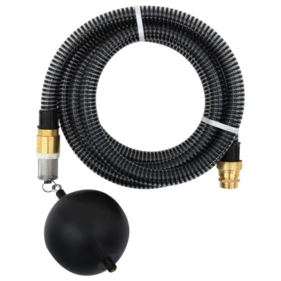 Furtun de aspirație cu racorduri din alamă - negru 1,1" 4 m - PVC