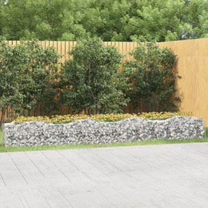 Strat înălțat cu gabion arcuit - 400x50x50 cm - fier galvanizat