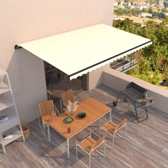 Copertină retractabilă manual - crem - 500x300 cm