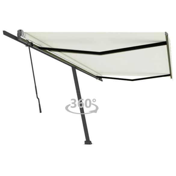 Copertină autonomă retractabilă manual - crem - 500x350 cm