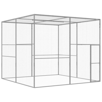 Cușcă pentru pisici - 3x3x2,5 m - oțel galvanizat