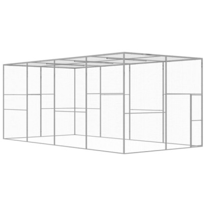 Cușcă pentru pisici - 6x3x2,5 m - oțel galvanizat