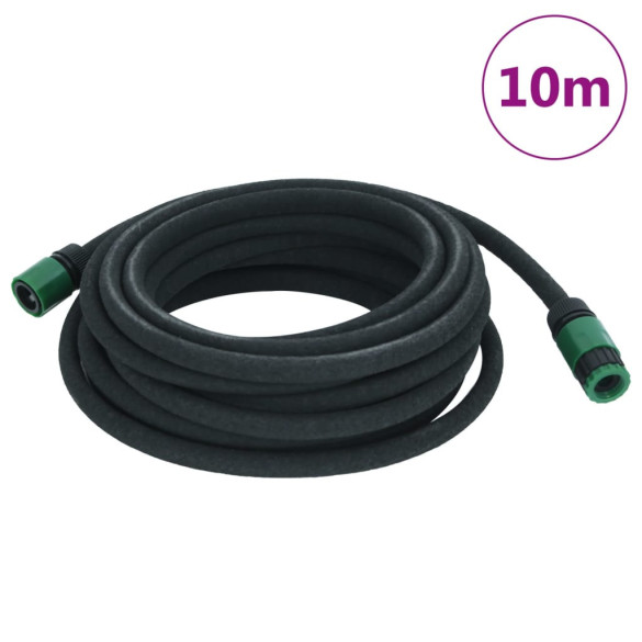 Furtun poros de grădină - negru - 0,6" - 10 m - cauciuc