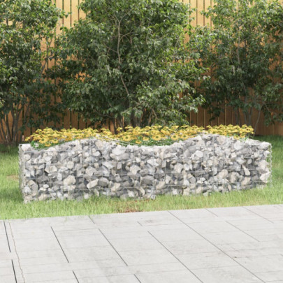 Strat înălțat cu gabion arcuit - 200x50x50 cm - fier galvanizat