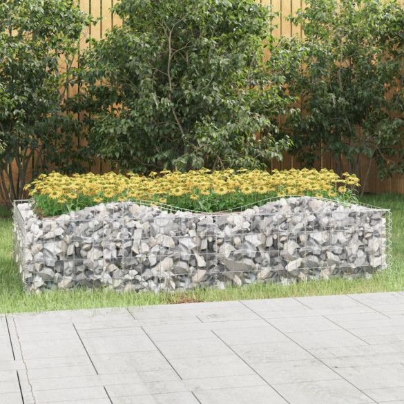 Strat înălțat cu gabion arcuit - 200x100x50 cm - fier galvanizat