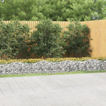 Strat înălțat cu gabion arcuit - 600x100x50 cm - fier galvanizat