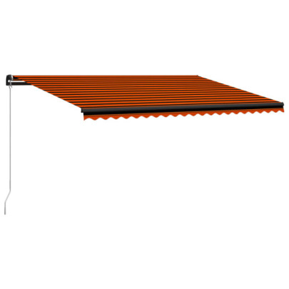 Copertină retractabilă manual - portocaliu și maro - 500 x 300 cm