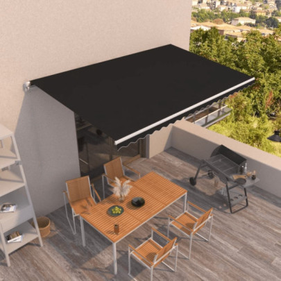 Copertină retractabilă manual - antracit - 500x350 cm