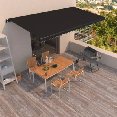 Copertină retractabilă manual - antracit - 600x350 cm