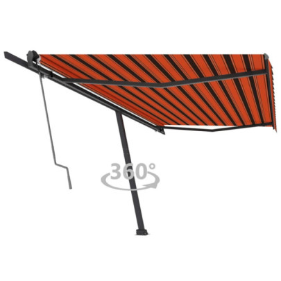 Copertină autonomă retractabilă automat oranj/maro 500x300 cm