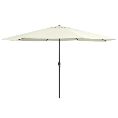 Umbrelă de soare de exterior - stâlp metalic - alb nisipiu 400 cm