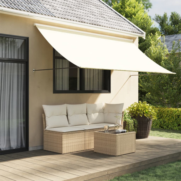 Copertină retractabilă - crem - 300x150 cm - țesătură și oțel