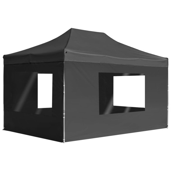 Cort de petrecere pliabil cu pereți antracit - 4,5x3 m - aluminiu