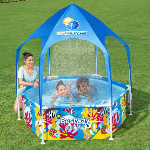 Piscină supraterană copii Steel Pro - protecție UV - 183x51 cm