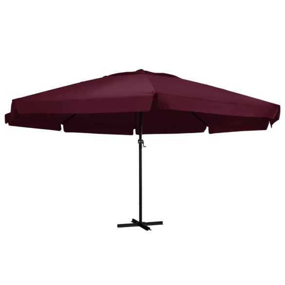 Umbrelă de soare de exterior stâlp aluminiu roșu bordo 600 cm