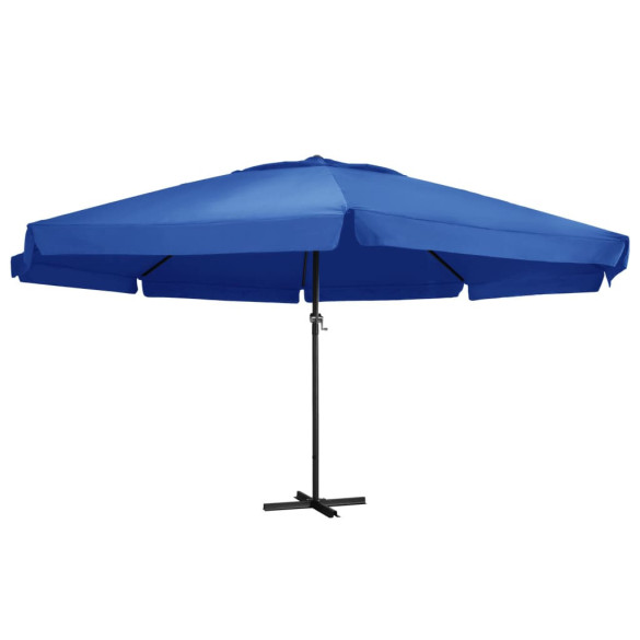 Umbrelă de soare cu stâlp aluminiu - albastru azur - 600 cm