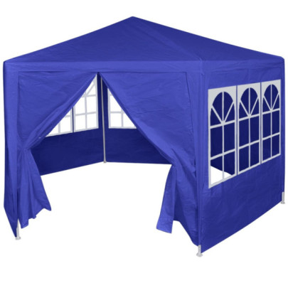 42347  Marquee with 6 Side Walls Blue 2x2 m