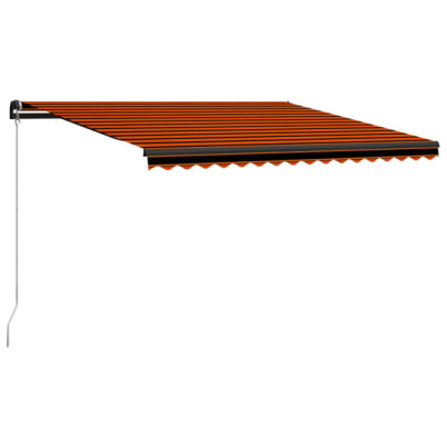 Copertină retractabilă manual - portocaliu & maro - 400x300 cm